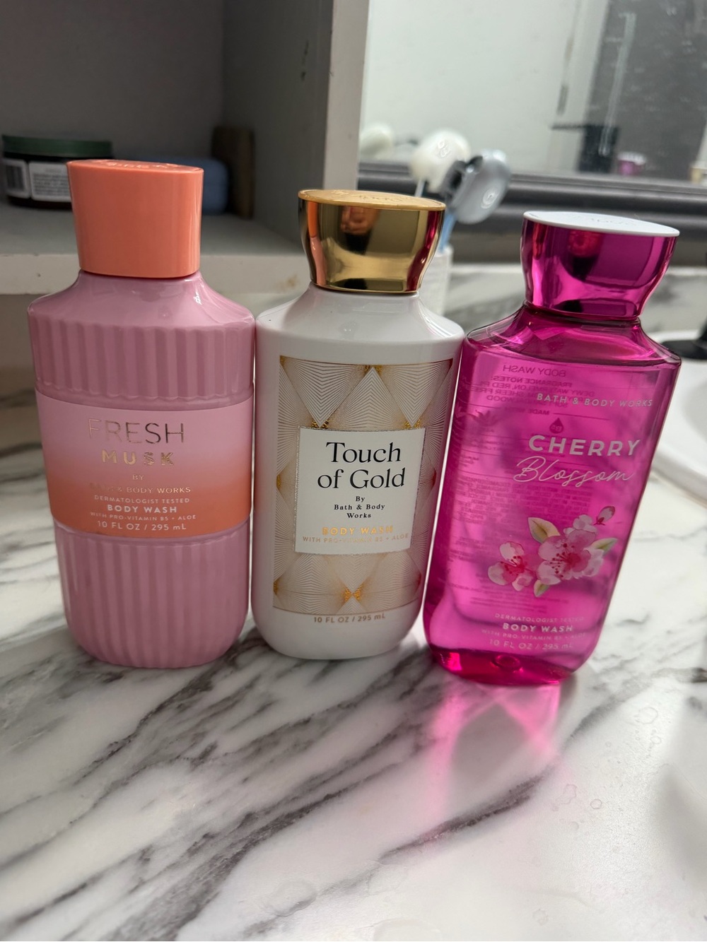 Bath & Body Works Pink Fresh Musk & Cherry Blossom Body Wash Trio